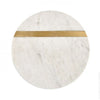 Round Marble Board - White with Brass
