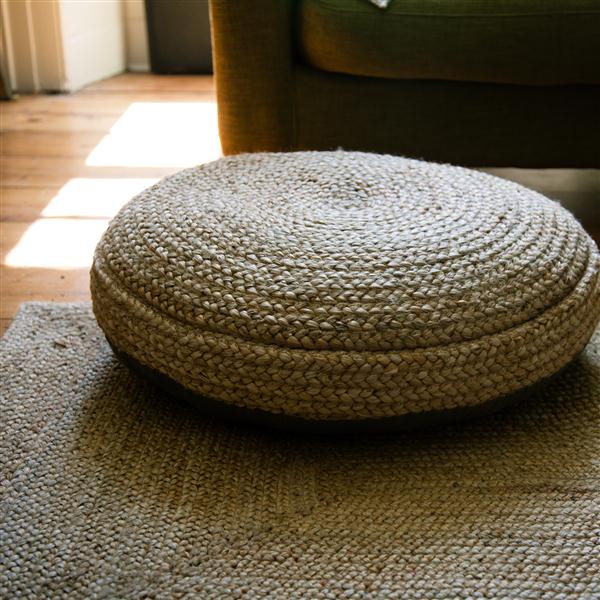 Woven floor pouf top