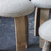 Wool Stool with Oak Wine Barrel Stave Legs - Greige - Home & Garden - Chiswick, London W4 