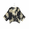 Stork Black Crepe Kimono - One Hundred Stars