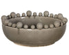 Large Grey Ceramic Bowl with Bobbles on Rim - Greige - Home & Garden - Chiswick, London W4 