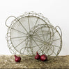 round wire tray with handles distressed set of two