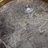 Round Gold World Map Mirrored Tray