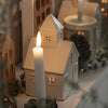 Ceramic House & Church Tealight Holders - Cream