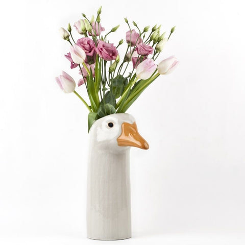 Large Goose Flower Vase by Quail Ceramics