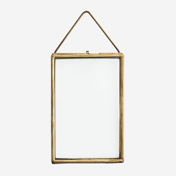 Simple Antique Brass Edged Glass Frame 4x6" Portrait