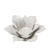 White Melange Porcelain Flower Petal Leaves Tealight Holder