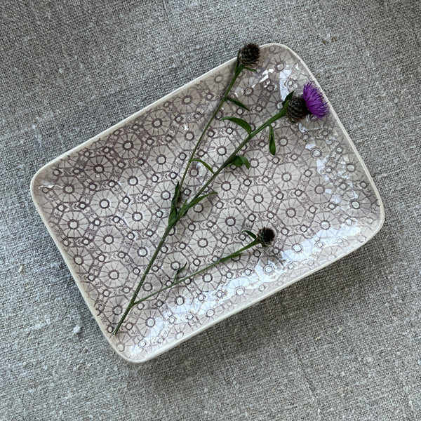 Wonki Ware Rectangular Utensil Dish - Aubergine Lace