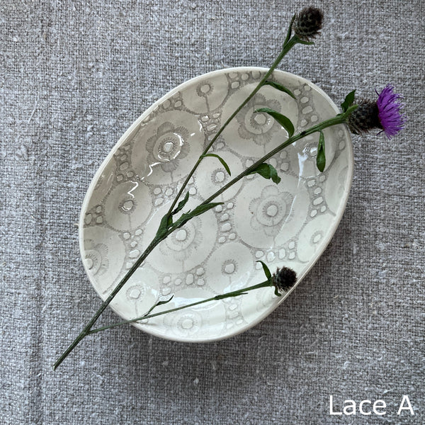 Wonki Ware Sushi or Tapas Dish - Warm Grey Lace