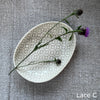 Wonki Ware Sushi Tapas Dish Warm Grey Lace Pattern