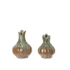 Green Brown Melange Porcelain Bud Vase - Two Size Options