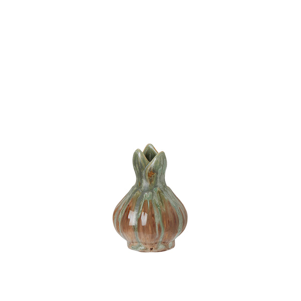 Green Brown Melange Porcelain Bud Vase - Two Size Options