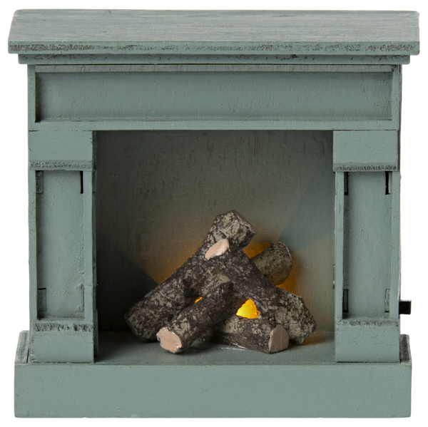 Maileg Fireplace, Mouse - Blue