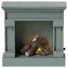 Maileg Fireplace, Mouse - Blue