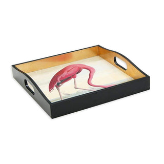Audubon Flamingo Square Lacquer Tray - 35 x 35cm