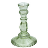 Recycled Glass Candlestick - H 17cm - Dusty Green