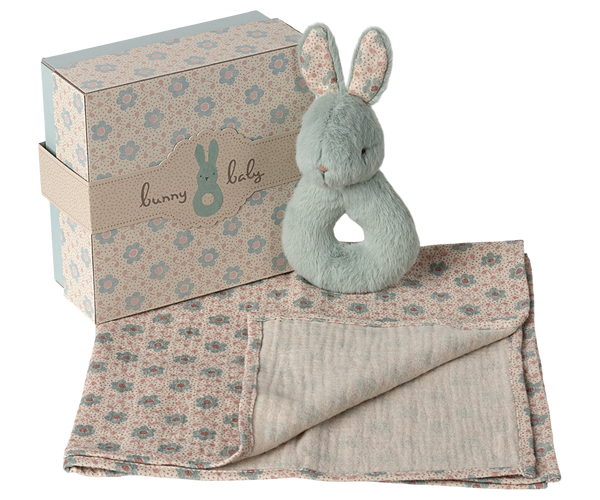 Maileg Rabbit Rattle Set - Mint