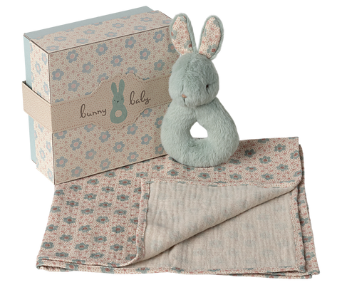 Maileg Rabbit Rattle Set - Mint