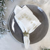 Four Gold Snowflake Napkins - Linen or White