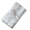 Four Gold Snowflake Napkins - Linen or White