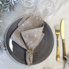 Set of Four Cotton Napkins with Gold Stars Detail - White or Linen