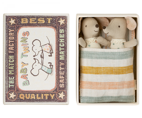Maileg Baby Mice Twins in a Matchbox