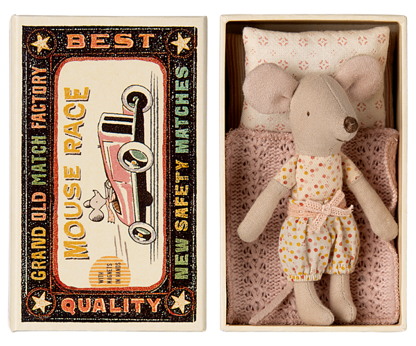 Maileg Little Sister Mouse in a Matchbox