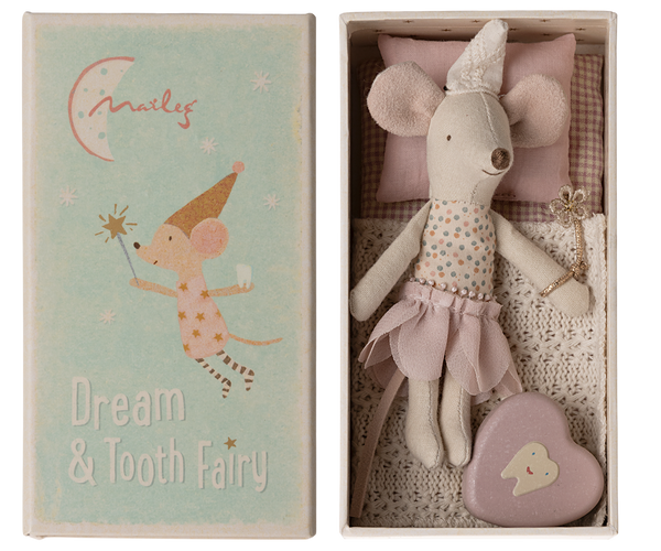 Maileg Tooth Fairy Mouse Little Sister in Matchbox