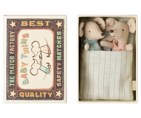 Maileg Baby Mice Twins in a Matchbox