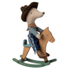 Maileg Cowboy Mouse on Rocking Horse, Little Brother