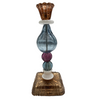 Recycled Glass Candlestick - H 25cm - Multi-Coloured