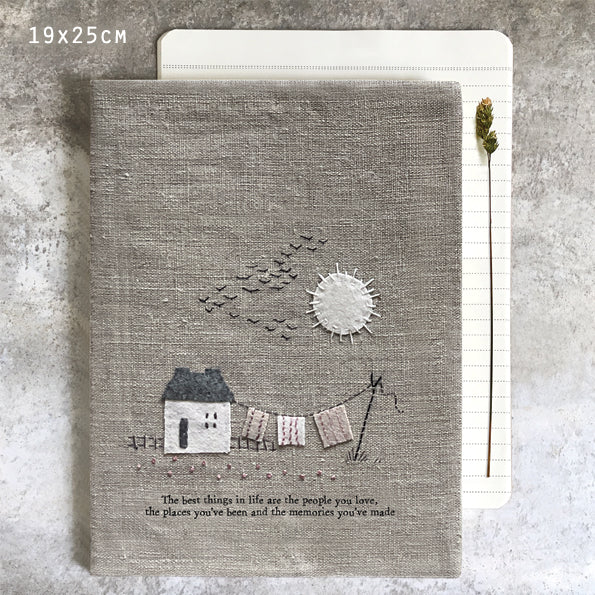 Large Linen Notebook - Best Things in Life...