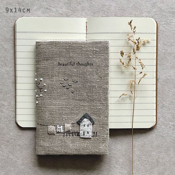 Small Linen Notebook - Beautiful Thoughts