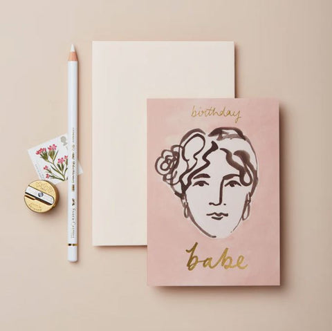 Portrait Birthday Babe Card Wanderlust Paper Co