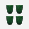 Set of Four Decorative Water Tumblers - Green