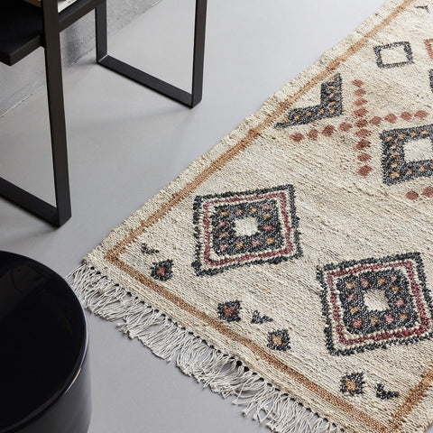 Cotton and Jute Rug - 70 x 140cm