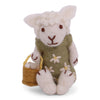 Grey Felt Sheep with Green Knitted Dress and Egg Basket - 11cm