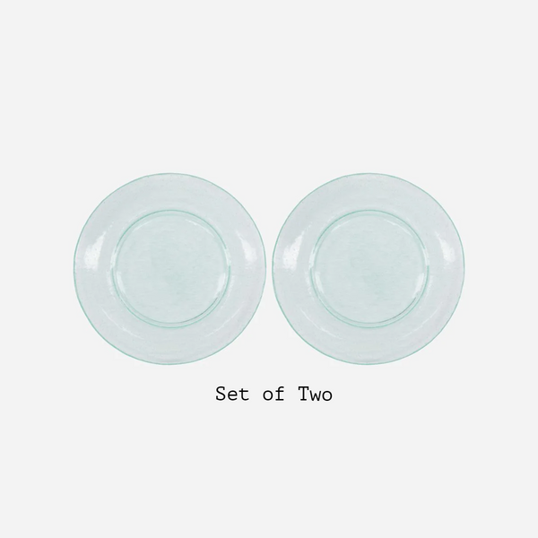 Bubble Glass Plate - Large - Aqua Blue or Green