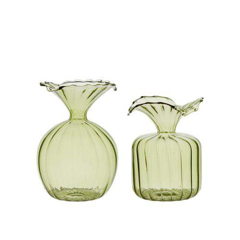 Mini Green Glass Bud Vase - Two Size Options