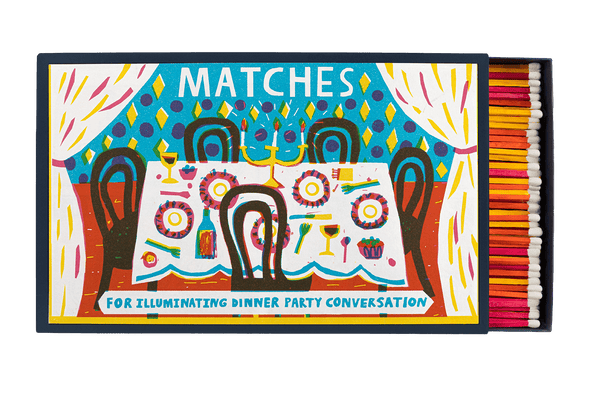 Archivist Gallery Giant Matches in Letterpress Printed Luxury Matchbox - Dinner Party