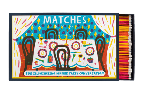 Archivist Gallery Giant Matches in Letterpress Printed Luxury Matchbox - Dinner Party