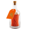 Long Luxury Matches in Glass Bottle-Gold Bee on Orange