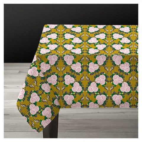 Avenida Home Roses and Rabbits Large Linen Tablecloth