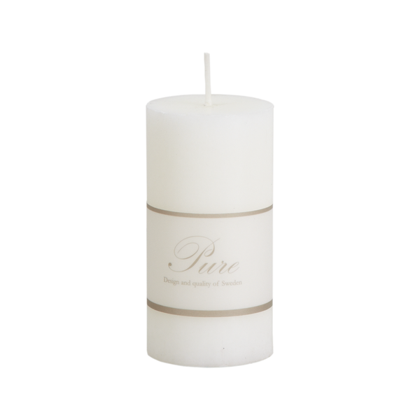 Pure Stearin Pillar Candles - White - H 5 x Dia 10 cm