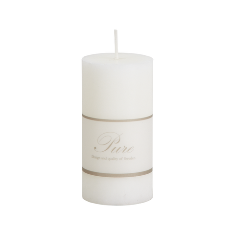 Pure Stearin Pillar Candles - White - H 5 x Dia 10 cm