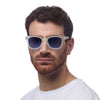 Okkia Sunglasses - Giovanni - Translucent Clear - Blue Lens