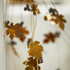 Hanging Brass Oak Leaves and Black Berries Bunch