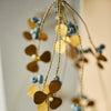 Hanging Brass Oak Leaves and Black Berries Bunch