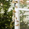 Hanging Brass Leaves and Natural Wooden Berries Bunch