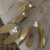 Hanging Brass Mistletoe with White Beads